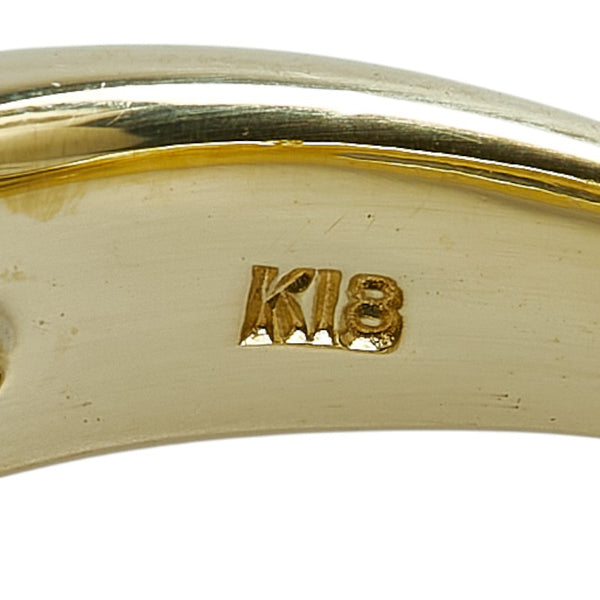 K18YG イエローゴールド ダイヤ0.22ct ダイヤ0.06ct リング 指輪 レディース 13.5号 【中古】