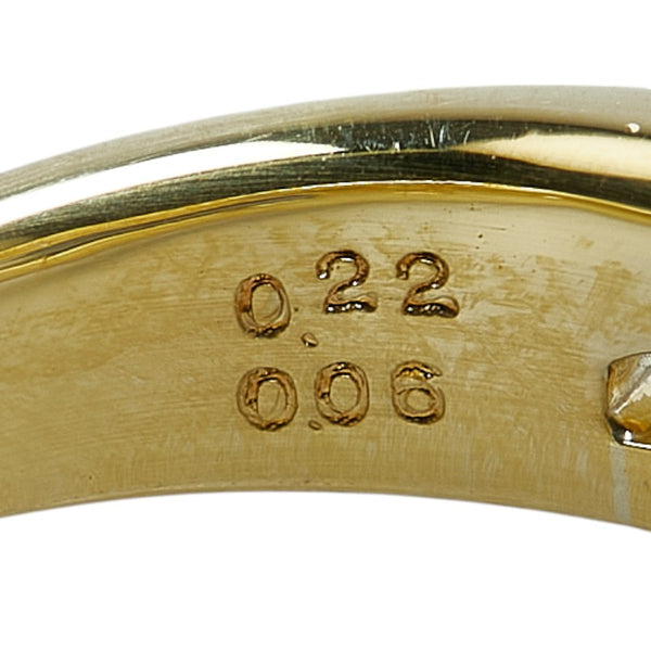 K18YG イエローゴールド ダイヤ0.22ct ダイヤ0.06ct リング 指輪 レディース 13.5号 【中古】