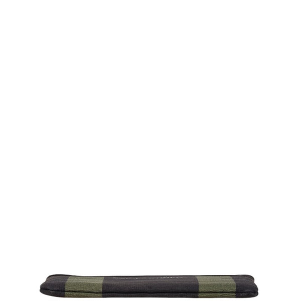サンローラン クラッチバッグ ポーチ 414764 ブラック カーキ キャンバス レザー レディース SAINT LAURENT 【中古】