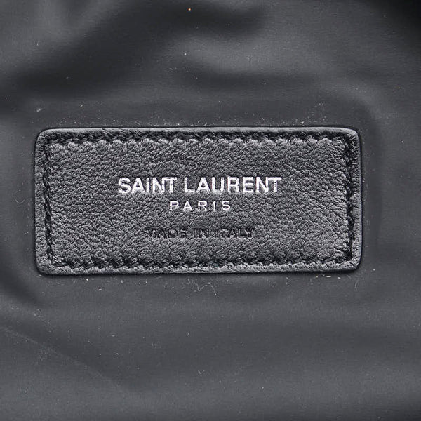 サンローラン クラッチバッグ ポーチ 414764 ブラック カーキ キャンバス レザー レディース SAINT LAURENT 【中古】