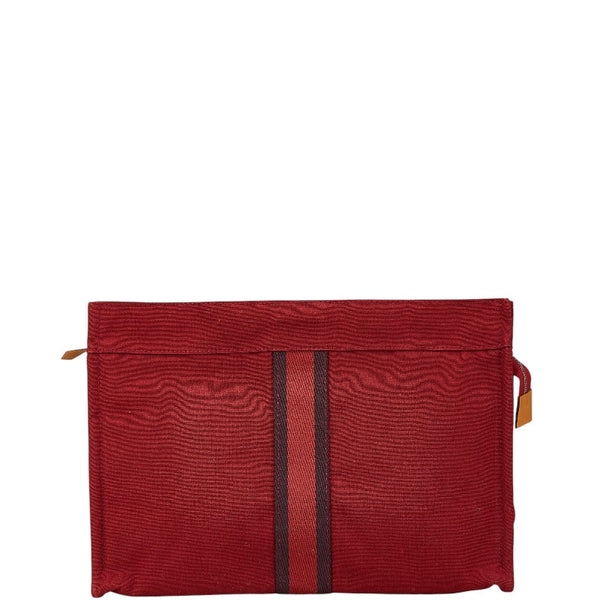 エルメス フールトゥ クラッチバッグ セカンドバッグ レッド キャンバス レディース HERMES 【中古】