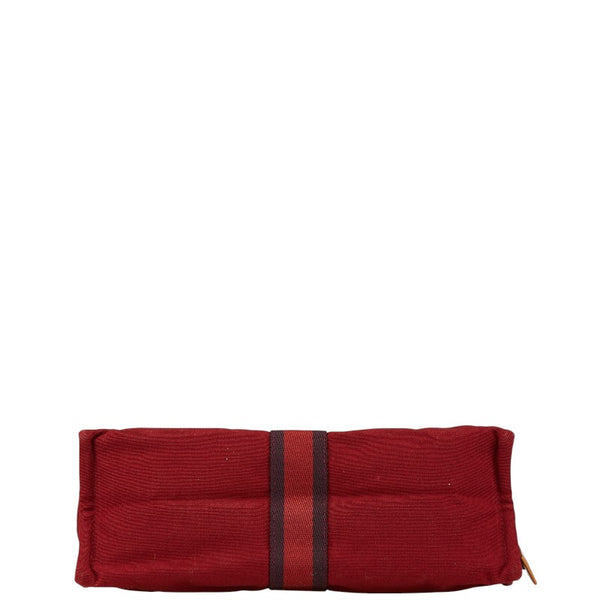 エルメス フールトゥ クラッチバッグ セカンドバッグ レッド キャンバス レディース HERMES 【中古】