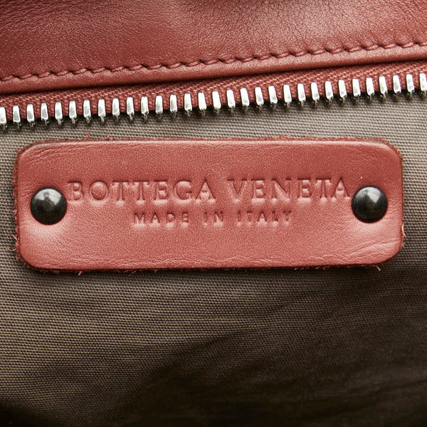 ボッテガヴェネタ イントレチャート 斜め掛け ショルダーバッグ レッド レザー レディース BOTTEGAVENETA 【中古】
