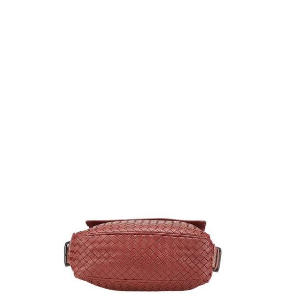 ボッテガヴェネタ イントレチャート 斜め掛け ショルダーバッグ レッド レザー レディース BOTTEGAVENETA 【中古】