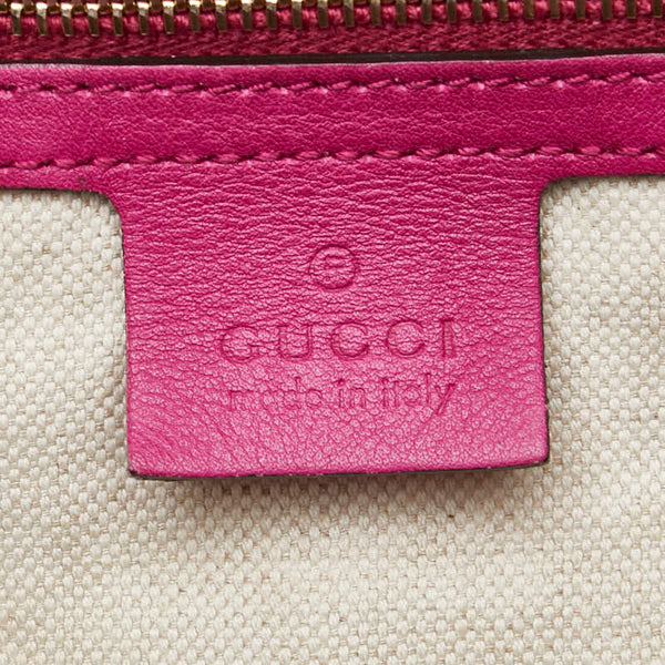 グッチ ミニボストンバッグ ショルダーバッグ 2WAY 247205 ピンク パープル レザー レディース GUCCI 【中古】