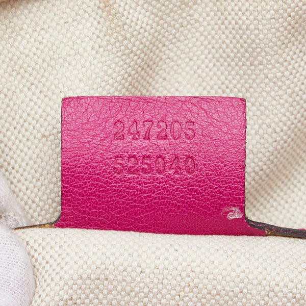 グッチ ミニボストンバッグ ショルダーバッグ 2WAY 247205 ピンク パープル レザー レディース GUCCI 【中古】