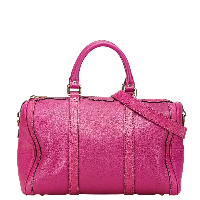 グッチ ミニボストンバッグ ショルダーバッグ 2WAY 247205 ピンク パープル レザー レディース GUCCI 【中古】