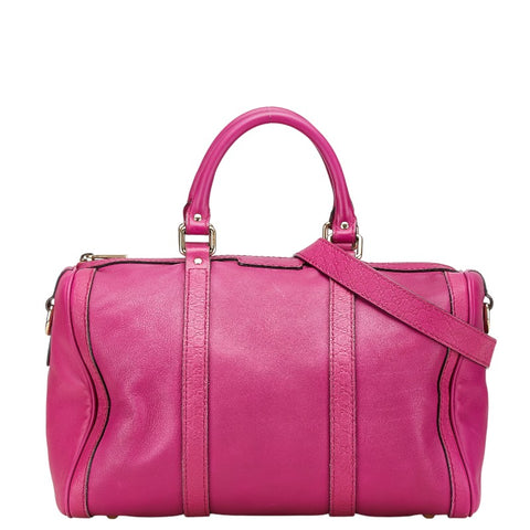 グッチ ミニボストンバッグ ショルダーバッグ 2WAY 247205 ピンク パープル レザー レディース GUCCI 【中古】