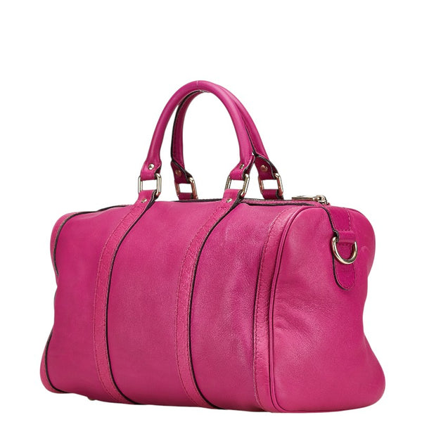 グッチ ミニボストンバッグ ショルダーバッグ 2WAY 247205 ピンク パープル レザー レディース GUCCI 【中古】