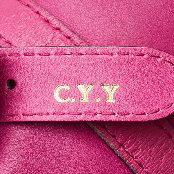 グッチ ミニボストンバッグ ショルダーバッグ 2WAY 247205 ピンク パープル レザー レディース GUCCI 【中古】