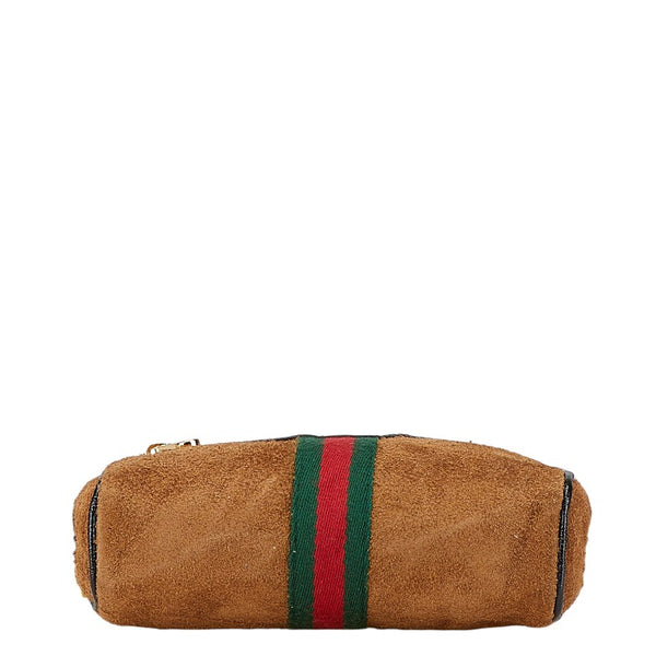 グッチ シェリーライン オフィディア 斜め掛け ショルダーバッグ 573321 ブラウン ブラック スウェード エナメル レディース GUCCI 【中古】