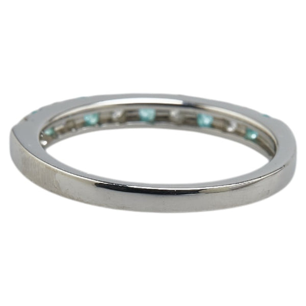 Pt900 プラチナ パライバトルマリン0.13ct ダイヤ0.16ct ピンキー リング 指輪 レディース 5号 【中古】