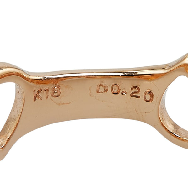 K18PG ピンクゴールド ダイヤ0.20ct リング 指輪 レディース 14号 【中古】