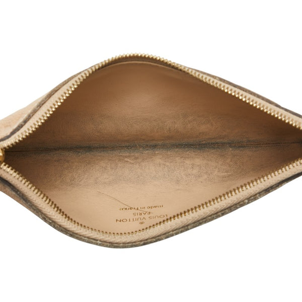 ルイ ヴィトン モノグラム アンプラント ポルトフォイユ クレマンス 長財布 M60173 デュンヌ ベージュ レザー レディース LOUIS VUITTON 【中古】