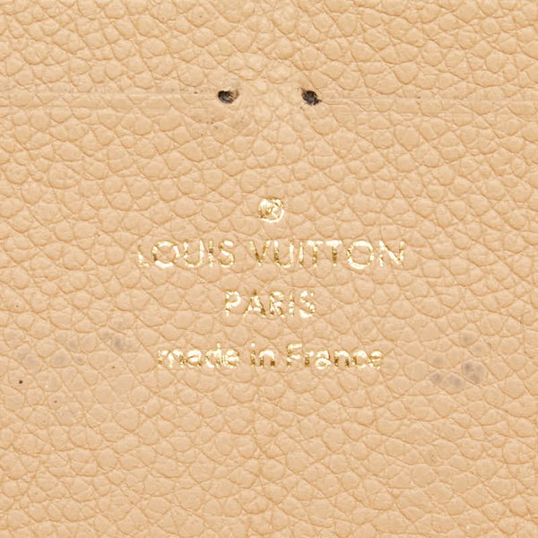 ルイ ヴィトン モノグラム アンプラント ポルトフォイユ クレマンス 長財布 M60173 デュンヌ ベージュ レザー レディース LOUIS VUITTON 【中古】
