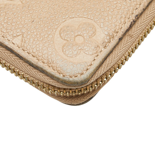 ルイ ヴィトン モノグラム アンプラント ポルトフォイユ クレマンス 長財布 M60173 デュンヌ ベージュ レザー レディース LOUIS VUITTON 【中古】