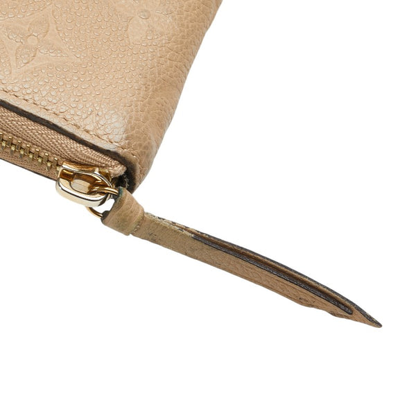 ルイ ヴィトン モノグラム アンプラント ポルトフォイユ クレマンス 長財布 M60173 デュンヌ ベージュ レザー レディース LOUIS VUITTON 【中古】