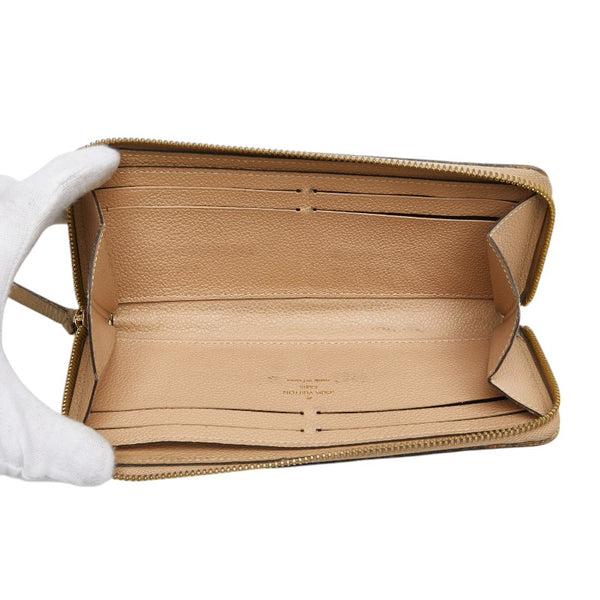 ルイ ヴィトン モノグラム アンプラント ポルトフォイユ クレマンス 長財布 M60173 デュンヌ ベージュ レザー レディース LOUIS VUITTON 【中古】