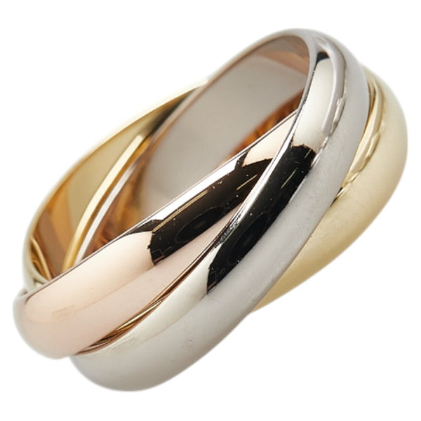 カルティエ トリニティリング スリーカラー ホールマーク 指輪 #50 K18YG イエローゴールド K18WG ホワイトゴールド K18PG ピンクゴールド レディース CARTIER 【中古】