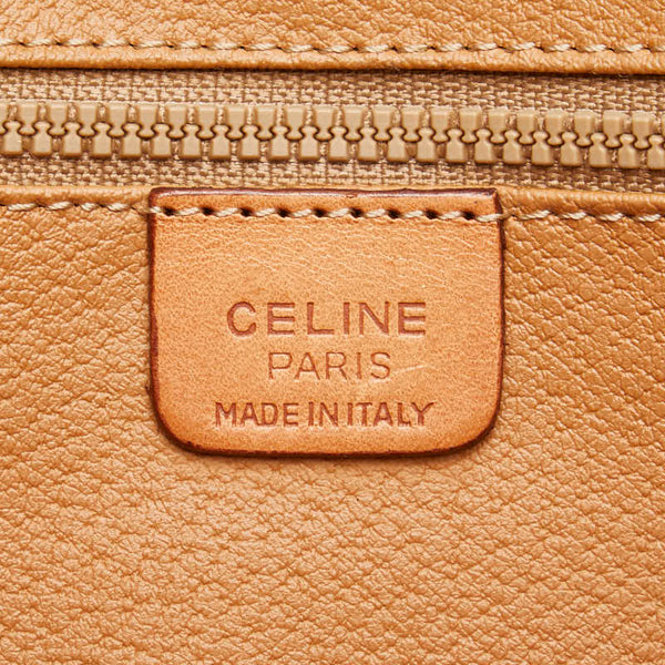 セリーヌ マカダム 斜め掛け ショルダーバッグ ブラウン レザー レディース CELINE 【中古】