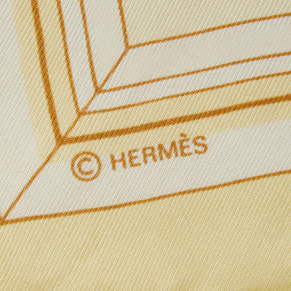 エルメス カレ90 Quai aux Fleurs 花咲く海岸通り スカーフ イエロー グリーン マルチカラー シルク レディース HERMES 【中古】