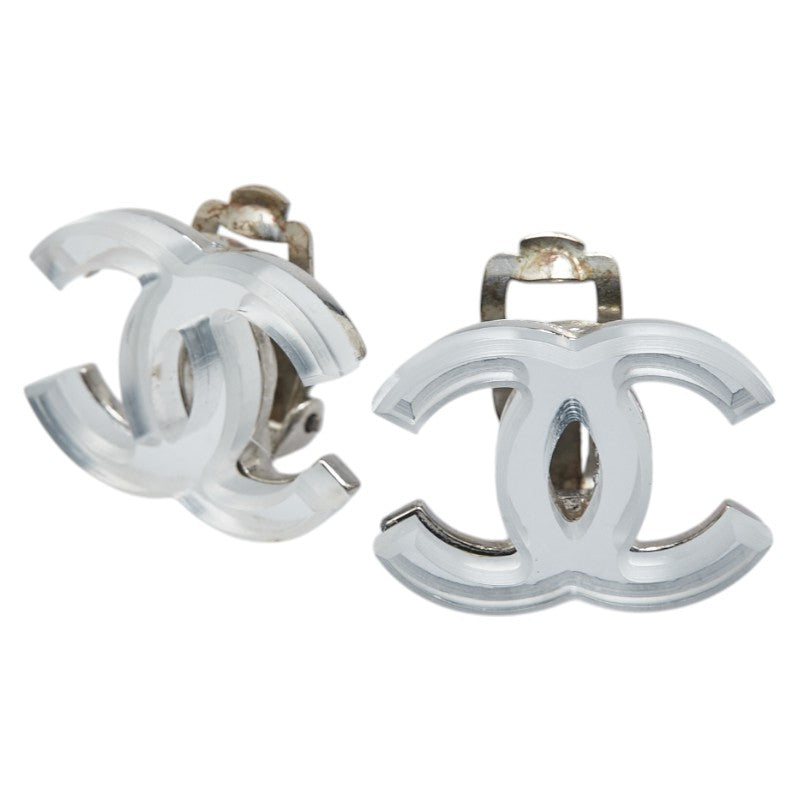 シャネル ココマーク ミラー イヤリング シルバー メタル プラスチック レディース CHANEL 【中古】