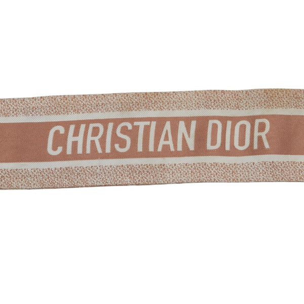 ディオール ツイリー ミッツァ スカーフ ベージュ ピンク シルク レディース Dior 【中古】