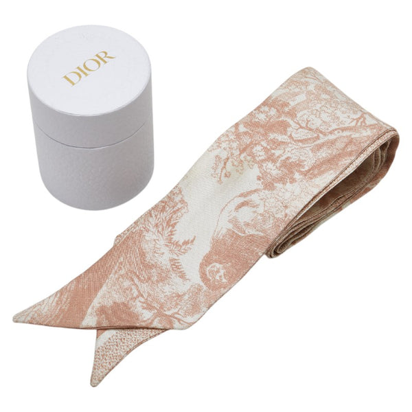 ディオール ツイリー ミッツァ スカーフ ベージュ ピンク シルク レディース Dior 【中古】
