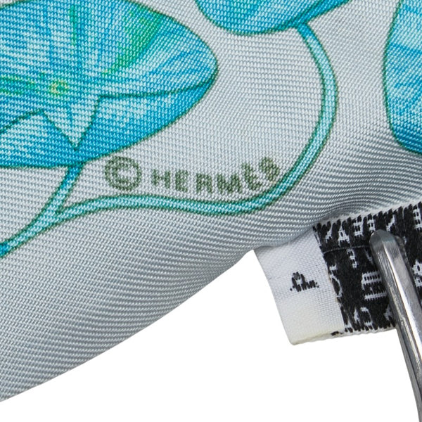 エルメス ツイリー jardin sur le nil ナイルの庭 スカーフ ライトブルー マルチカラー シルク レディース HERMES 【中古】