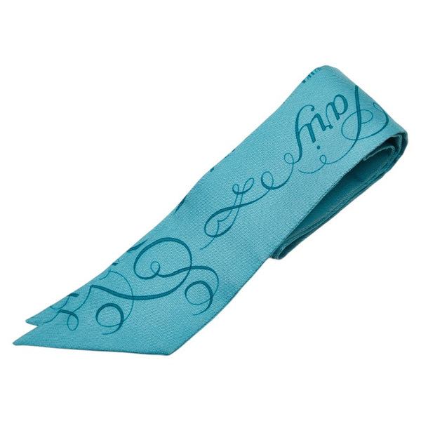 エルメス ツイリー スカーフ ライトブルー レディース HERMES 【中古】