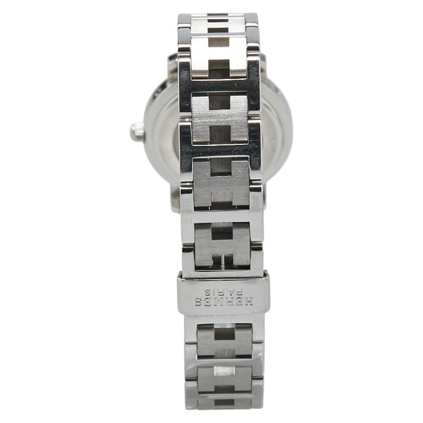 エルメス クリッパー 腕時計 CL4.210 クオーツ ブラック文字盤 ステンレススチール レディース HERMES 【中古】