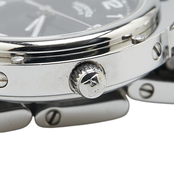 エルメス クリッパー 腕時計 CL4.210 クオーツ ブラック文字盤 ステンレススチール レディース HERMES 【中古】