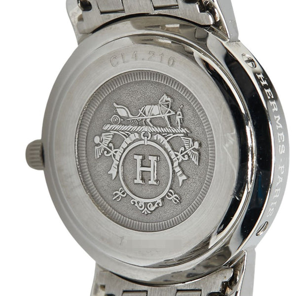 エルメス クリッパー 腕時計 CL4.210 クオーツ ブラック文字盤 ステンレススチール レディース HERMES 【中古】