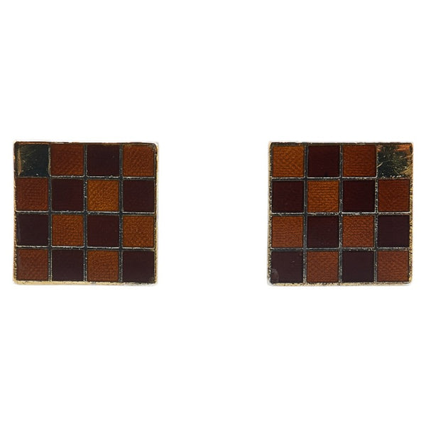 ルイ ヴィトン ダミエ カフス ゴールド ブラウン メッキ レディース LOUIS VUITTON 【中古】