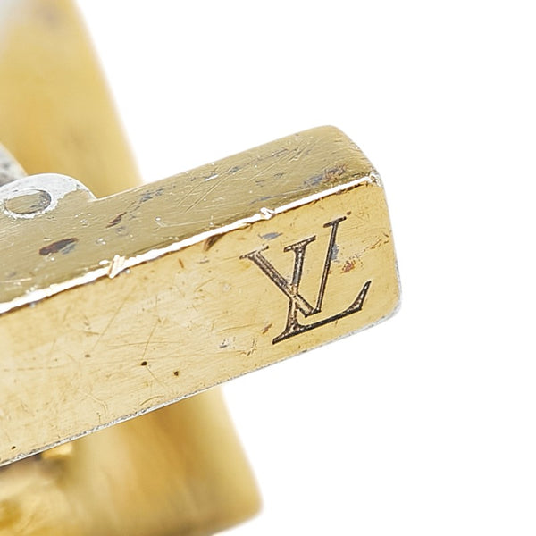 ルイ ヴィトン ダミエ カフス ゴールド ブラウン メッキ レディース LOUIS VUITTON 【中古】