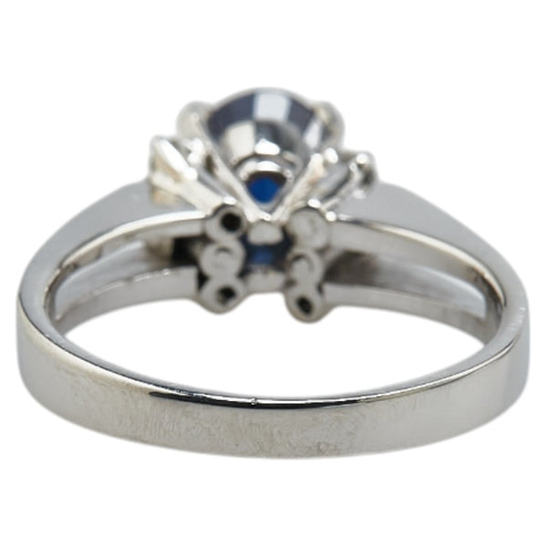 Pt900 プラチナ サファイア1.12ct ダイヤ0.15ct リング 指輪 レディース 7号 【中古】