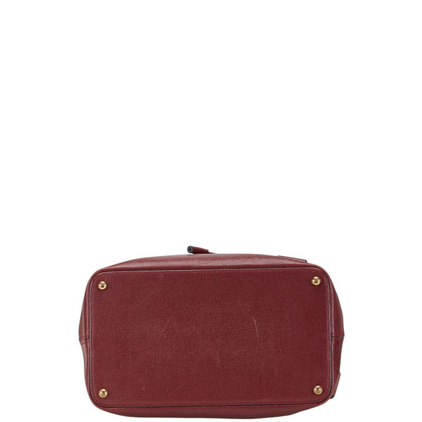 カルティエ マストライン 巾着型 斜め掛け ショルダーバッグ ボルドー ワインレッド レザー レディース CARTIER 【中古】