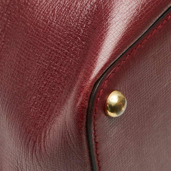 カルティエ マストライン 巾着型 斜め掛け ショルダーバッグ ボルドー ワインレッド レザー レディース CARTIER 【中古】