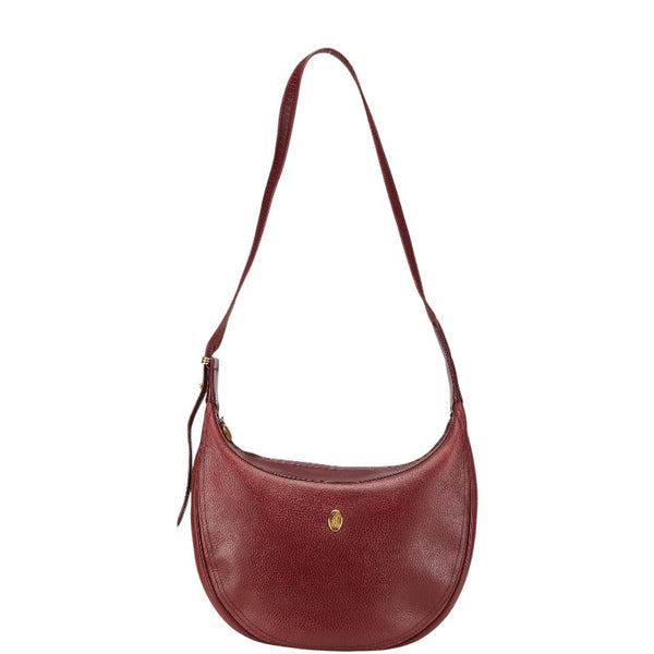 カルティエ マストライン ショルダーバッグ ワインレッド レザー レディース CARTIER 【中古】