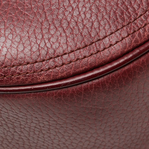 カルティエ マストライン ショルダーバッグ ワインレッド レザー レディース CARTIER 【中古】