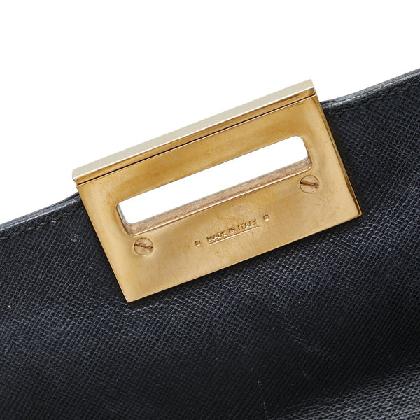 サルヴァトーレフェラガモ ガンチーニ ハンドバッグ ショルダーバッグ 2WAY ブラック レザー レディース Salvatore Ferragamo 【中古】