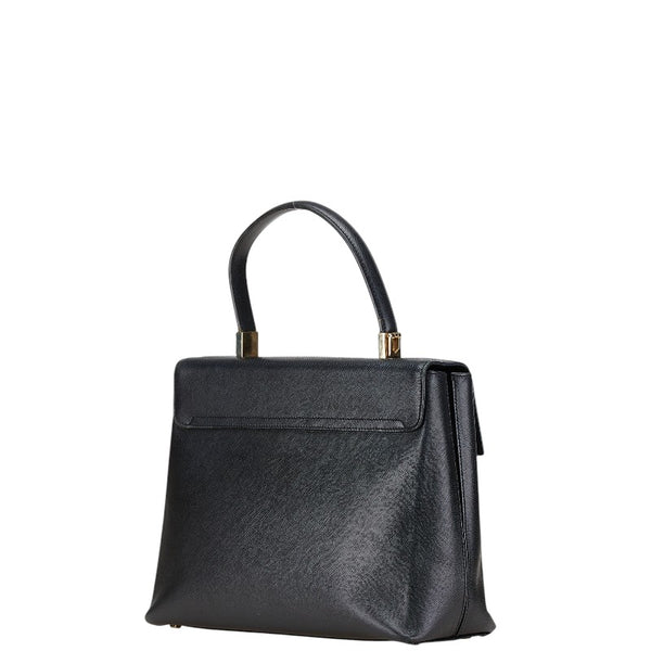 サルヴァトーレフェラガモ ガンチーニ ハンドバッグ ショルダーバッグ 2WAY ブラック レザー レディース Salvatore Ferragamo 【中古】