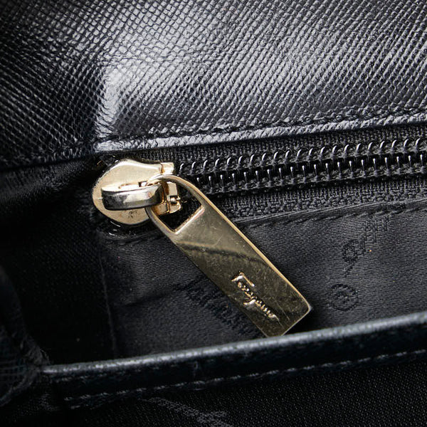 サルヴァトーレフェラガモ ガンチーニ ハンドバッグ ショルダーバッグ 2WAY ブラック レザー レディース Salvatore Ferragamo 【中古】