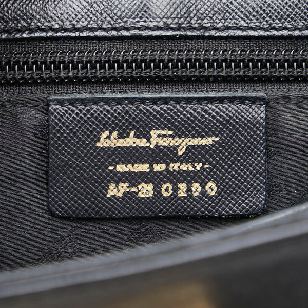 サルヴァトーレフェラガモ ガンチーニ ハンドバッグ ショルダーバッグ 2WAY ブラック レザー レディース Salvatore Ferragamo 【中古】