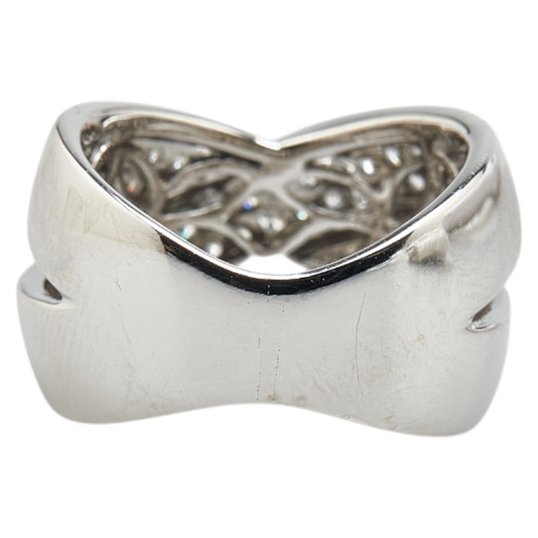 K18WG ホワイトゴールド ダイヤモンド1.6ct パヴェ リング 指輪 レディース 13.5号 【中古】