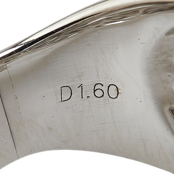 K18WG ホワイトゴールド ダイヤモンド1.6ct パヴェ リング 指輪 レディース 13.5号 【中古】