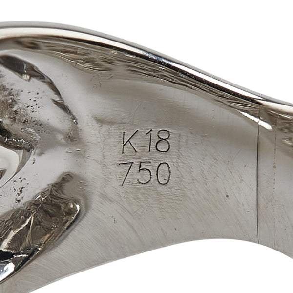 K18WG ホワイトゴールド ダイヤモンド1.6ct パヴェ リング 指輪 レディース 13.5号 【中古】