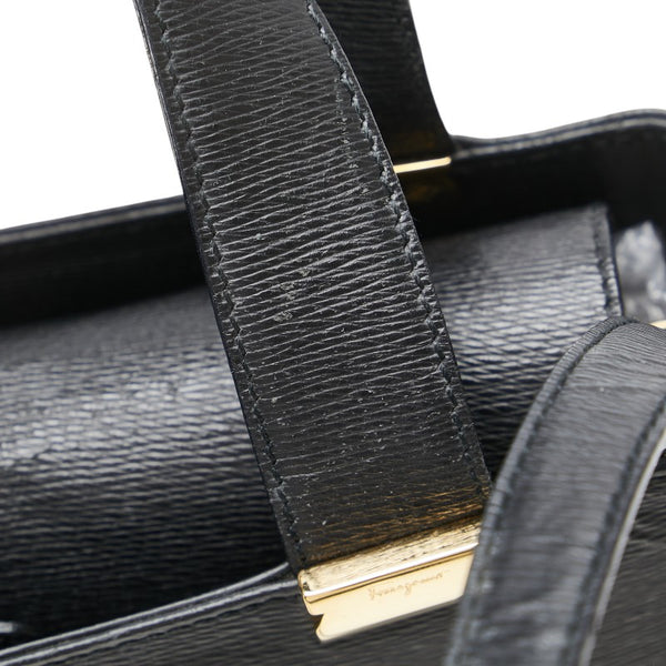 サルヴァトーレフェラガモ ハンドバッグ ショルダーバッグ 2WAY EE-21 9331 ブラック レザー レディース Salvatore Ferragamo 【中古】