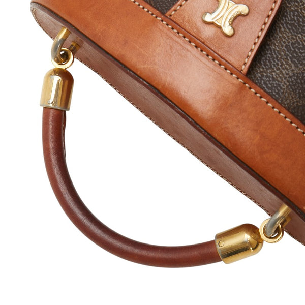 セリーヌ マカダム ハンドバッグ ショルダーバッグ 2WAY ブラウン PVC レザー レディース CELINE 【中古】