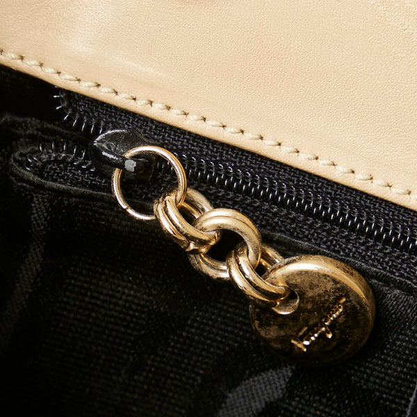 サルヴァトーレフェラガモ ヴァラ リボン ハンドバッグ BA214178 ベージュ レザー レディース Salvatore Ferragamo 【中古】